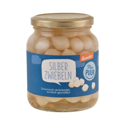 Oignons argentés aigre-doux  Nur Puur, 340g 