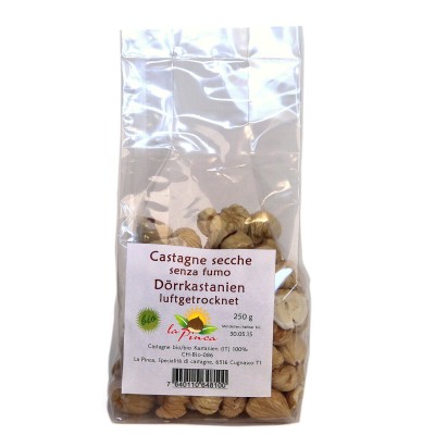 Châtaignes séchées  La Pinca Castagne secche / Dörrkastanien         sachet 250g.