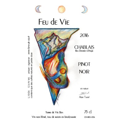 Vin "Feu de vie",  sélection pinot noir vieilles vignes, 75cl