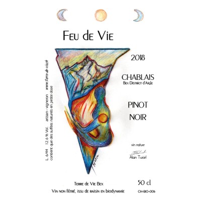 Vin "Feu de vie",  sélection pinot noir vieilles vignes, 50 cl