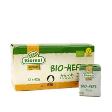 Levure boulangère fraîche, vegan /  Bio-Hefe frisch, Bioreal, 12x42g