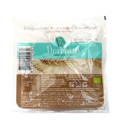 Pain pita complet / Bio organic wholemeal pita bread, Florentin, 280g