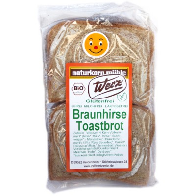 Toasts de millet sauvage, sans gluten / Braunhirse Toastbrot, Werz, 250g