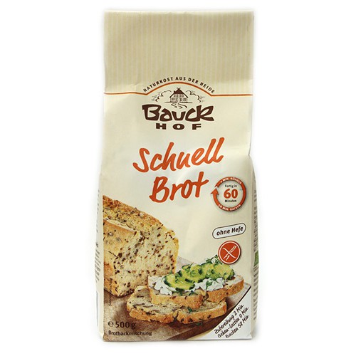 Farine pour pain rapide sans gluten / Schnell Brot, Bauckhof, 500g Farine pour pain rapide sans gluten / Schnell Brot, Bauckhof, 500g