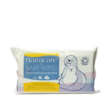 Lingettes en coton biologique pour bébé Natracare / Baby Wipes 50 pces