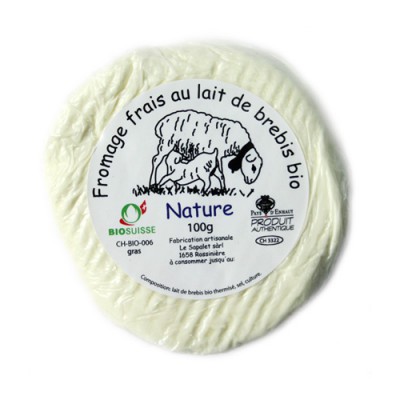 Fromage frais au lait de brebis "Nature", Le Sapalet,100g