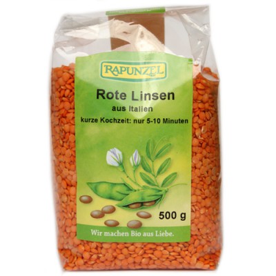 Lentilles rouges / Rote Linsen, Rapunzel, 500g