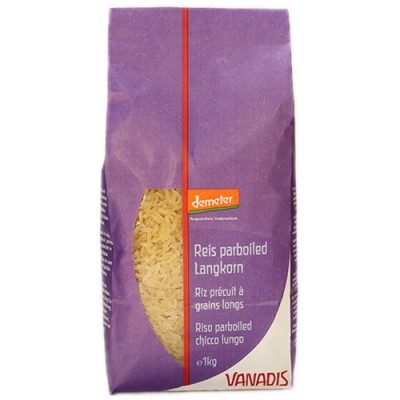 Riz précuit à grains longs parboiled demeter, Vanadis, 1kg