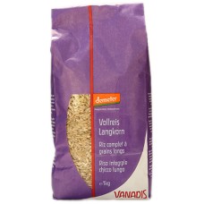 Riz complet à grains longs demeter, Vanadis, 1kg