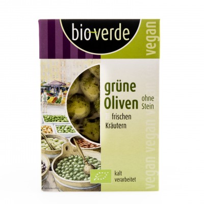 Olives vertes sans noyaux / Grüne Oliven, Bio-Verde, 150g