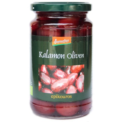 Olives Kalamata avec noyau dans saumure, demeter / Kalamon oliven, Epikouros, 320g