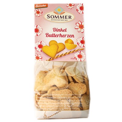 Biscuits au beurre à l'épeautre "coeur", demeter / Dinkel Butterherzen, Sommer, 150g