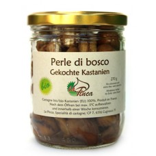 Châtaignes cuites nature / Perle di bosco, Gekochte Kastanien, La Pinca, 210g