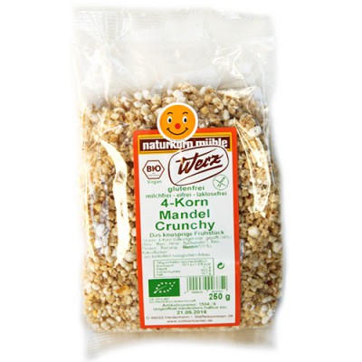 Crunchy amande aux 4 céréales sans gluten / 4-Korn Mandel Crunchy, Werz, 250g