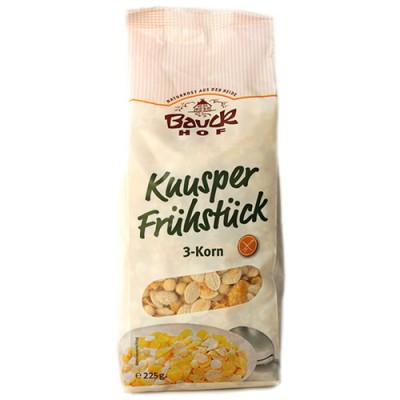 Muesli croquant 3 céréales sans gluten / Knusper Frühstück 3 Korn, BauckHof, 225g