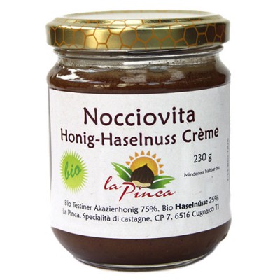 Nocciovita, miel tessinois aux noisettes / Honig-Haselnuss Crème, La Pinca, 230g