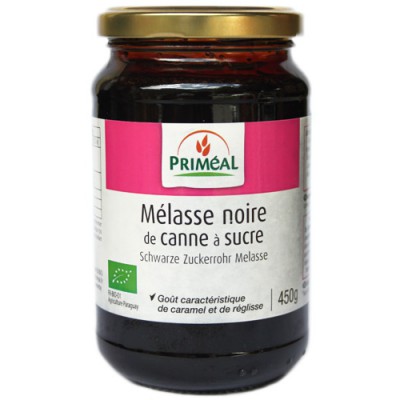Mélasse noire de canne à sucre, Priméal, 450g