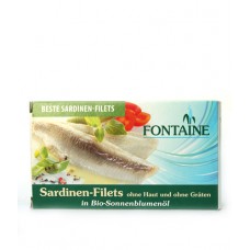 Filets de sardines sans peaux ni arêtes en huile de tournesol / Sardinen-Filets, Fontaine, 90g