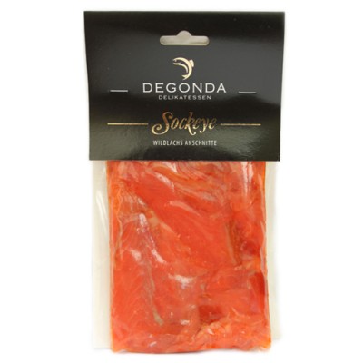 Saumon sauvage fumé émincé Sockeye / Wildlachs Anschnitte, Degonda, 280g environ