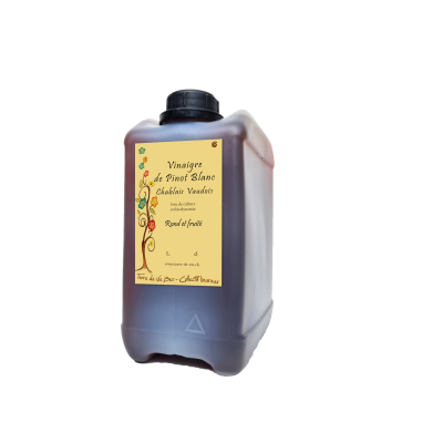 Vinaigre de Pinot Blanc, Rond et fruité, du Chablais Vaudois, 3 L